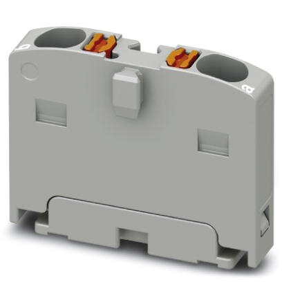 Phoenix Contact Finger-Safe Power Distribution Block; PTFIX 2X1.5 GY; 17.5A; 2-Pole; Push-In Terminals; 1/1 Line/Load Terminal Openings; Direct Mount